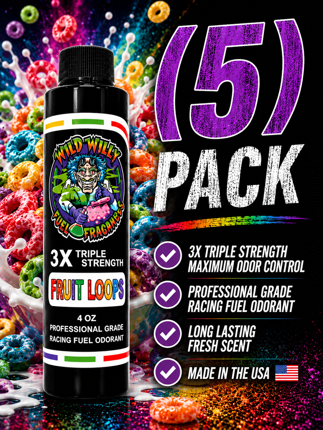 Fruit Loops - Wild Willy Fuel Fragrance - 3X Triple Strength! Bulk (5) Pack