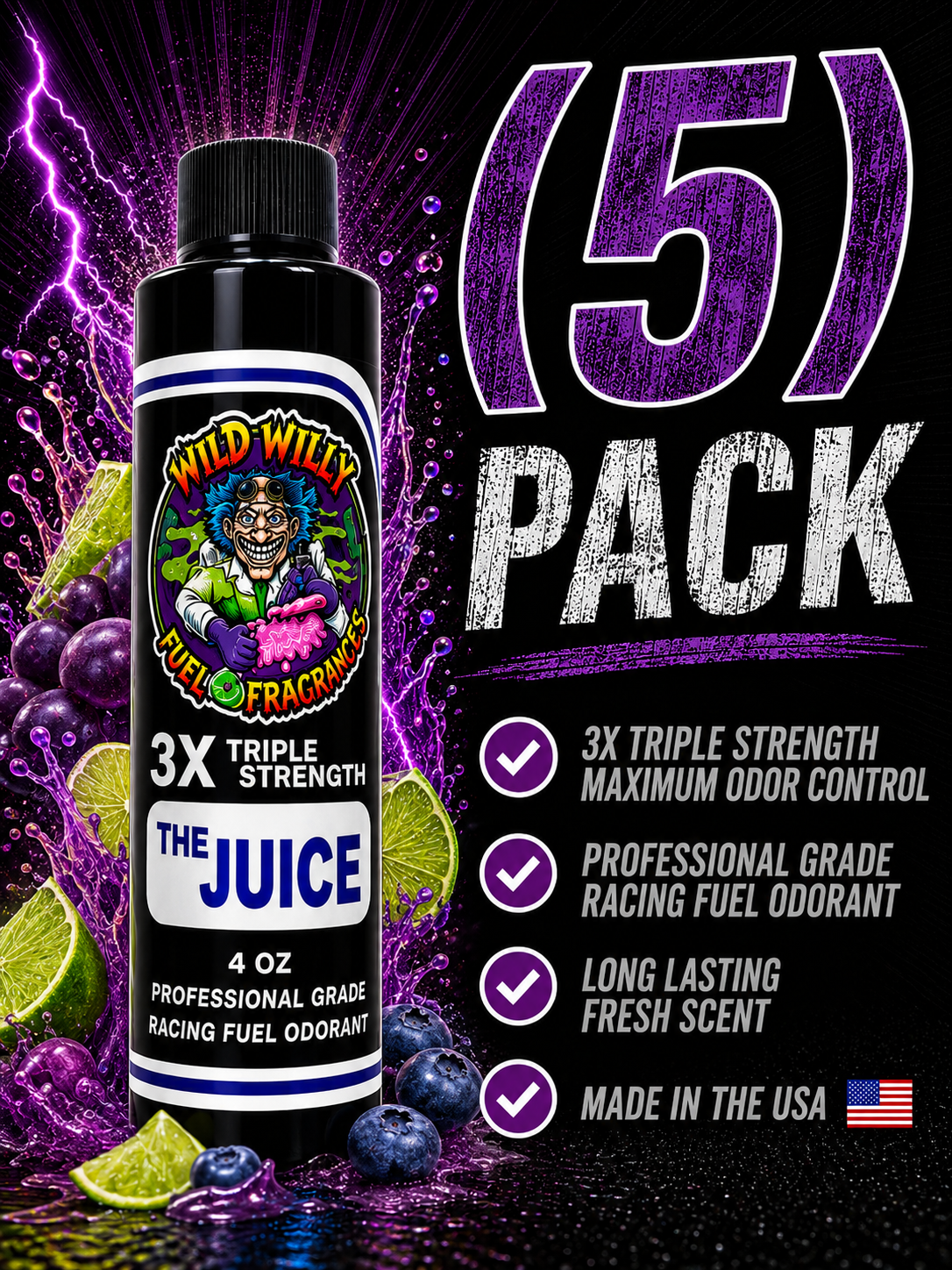 The Juice - Wild Willy Fuel Fragrance - 3X Triple Strength! Bulk (5) Pack