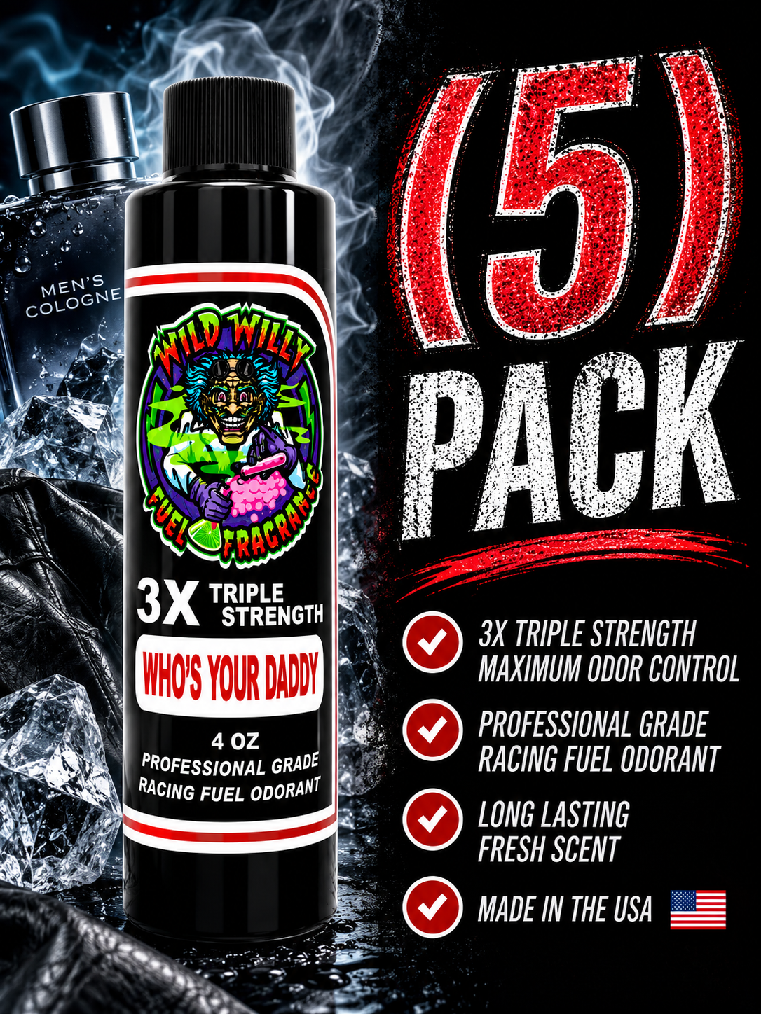 Who’s Your Daddy - Wild Willy Fuel Fragrance - 3X Triple Strength! Bulk (5) Pack