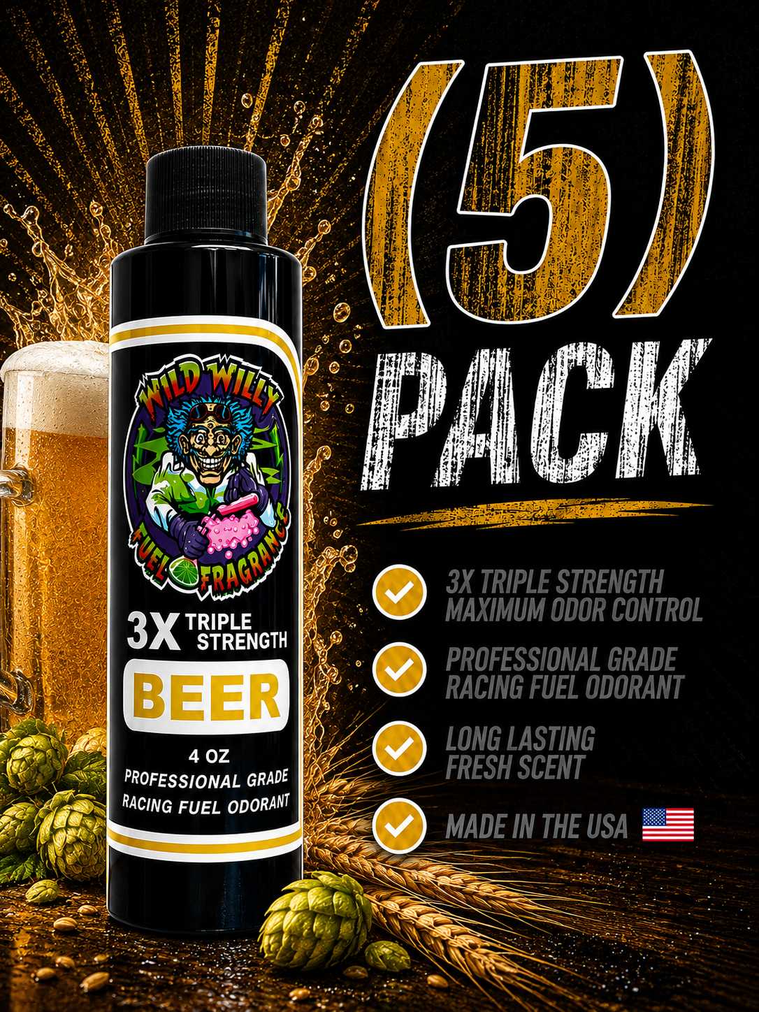 Beer - Wild Willy Fuel Fragrance - 3X Triple Strength! Bulk (5) Pack