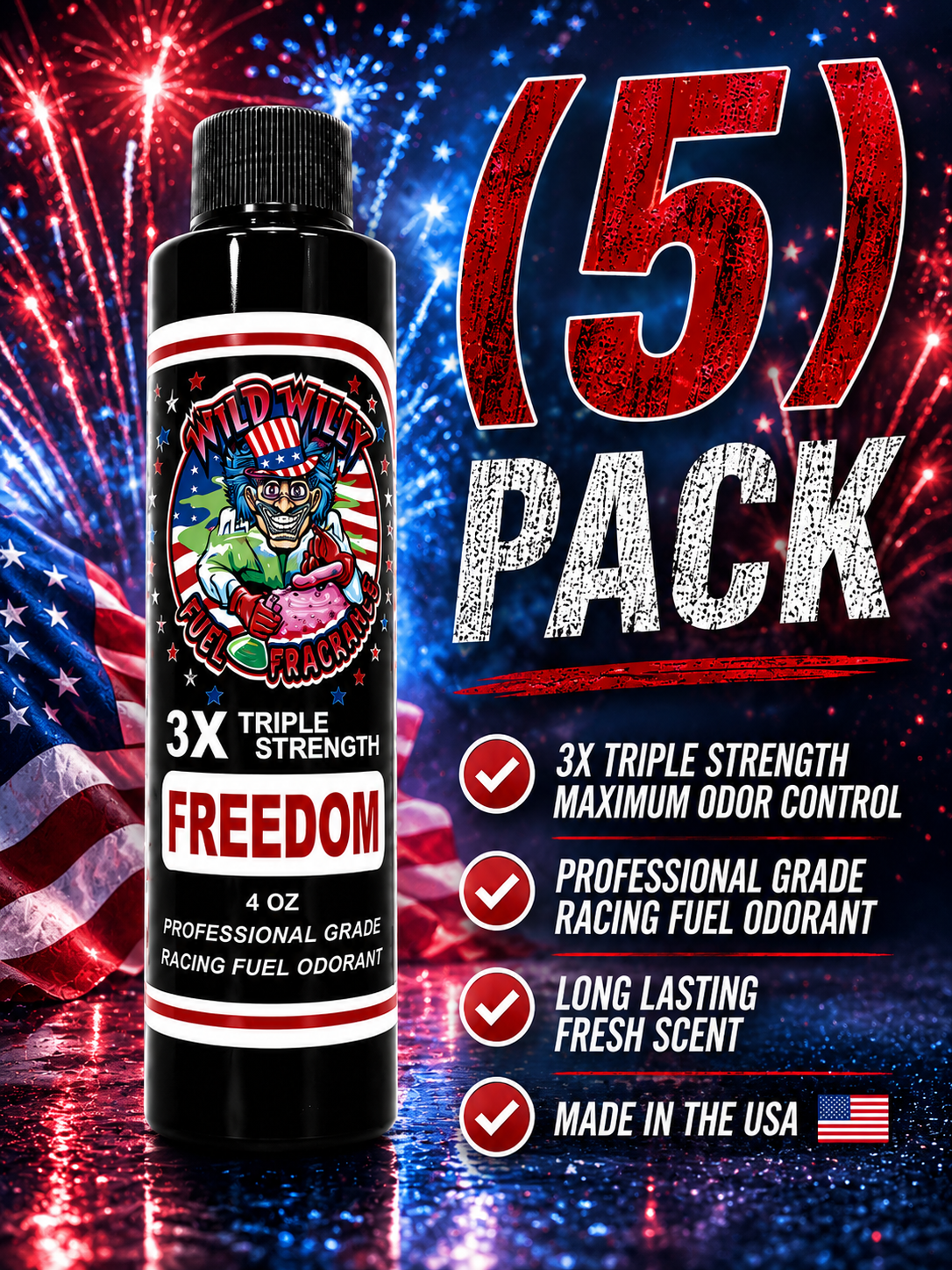 FREEDOM - Wild Willy Fuel Fragrance - 3X Triple Strength! Bulk