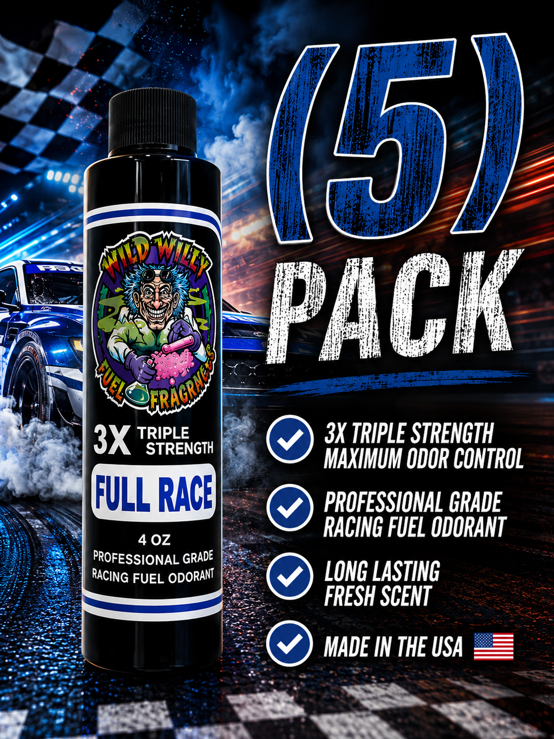 Full Race - Wild Willy Fuel Fragrance - 3X Triple Strength! Bulk (5) Pack